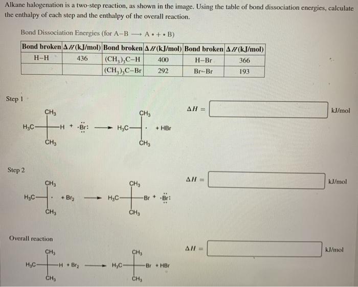 Alkane halogenation is a two step reaction